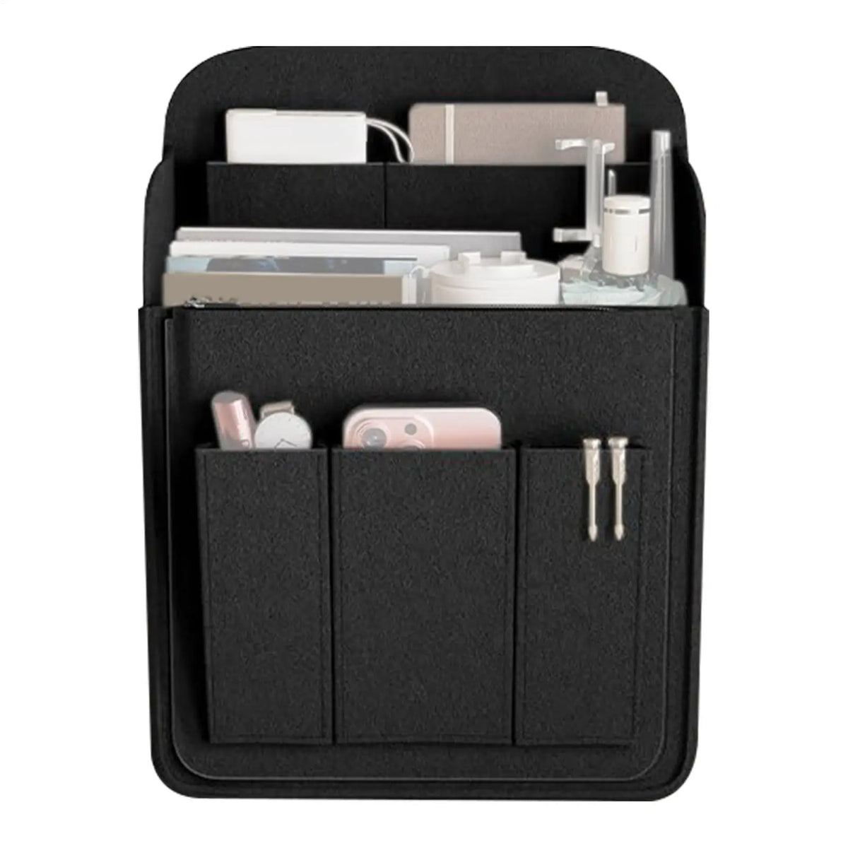 organisateur mural noir moderne clips rangement cartes stylos bouteilles boîtes réutilisable tissu polyester