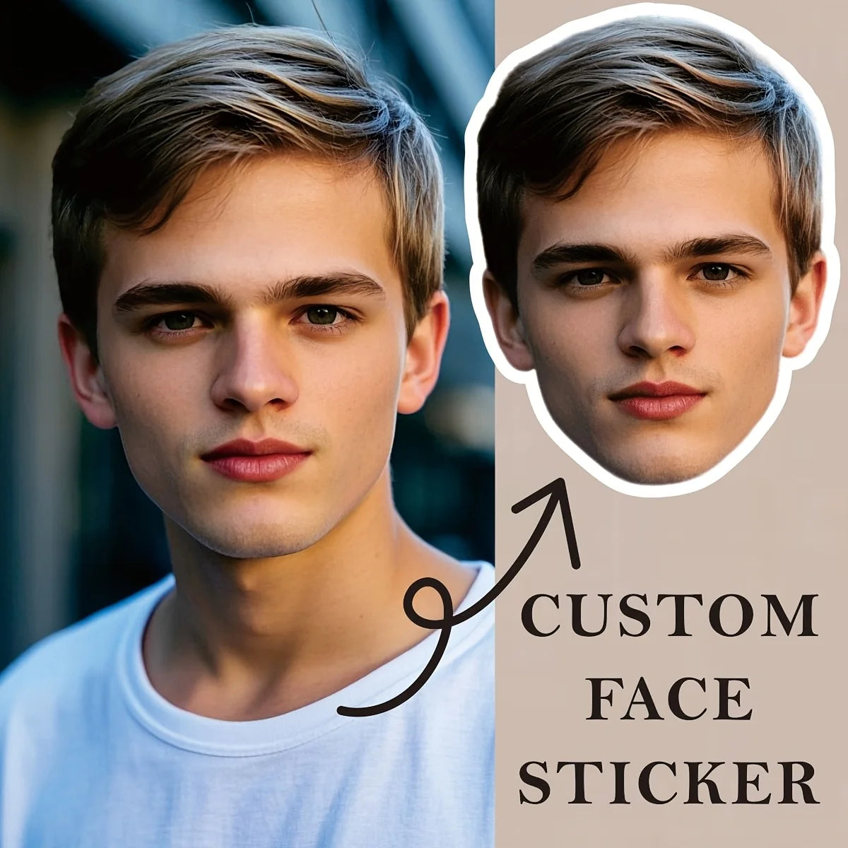 sticker personnalisé portrait moderne adhésif couleur blanc noir usage quotidien cadeau drôle