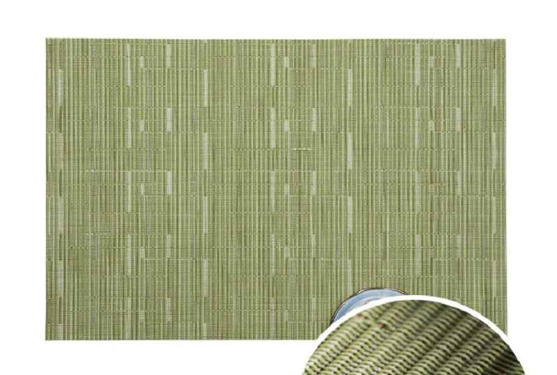 tapis table vert olive rayures horizontales vinyle moderne anti dérapant cuisine salle manger