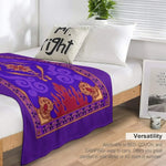 couverture polaire violet motif floral hiver moderne portable pique nique voyage hospitalière qualité polyester