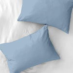 taies d'oreiller coton polyester douces rectangulaires moderne bleu clair uni pièces literie