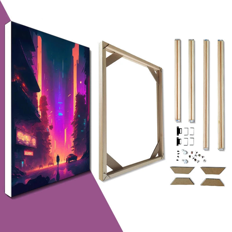 cadre mural bois naturel classique clips adhésifs 65cm 45cm 60cm 40cm decoration mur façade