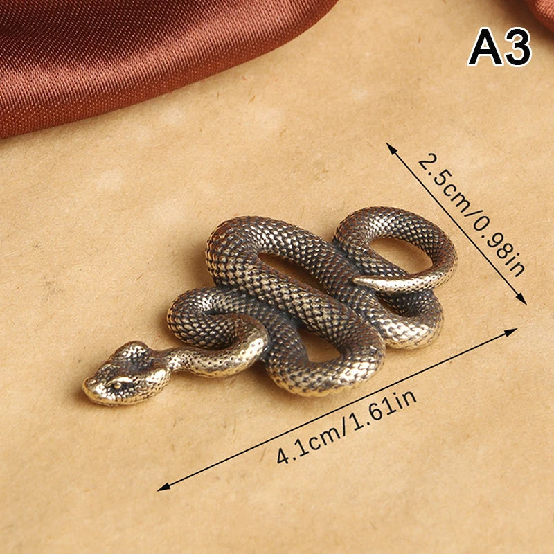 figurine serpent métal doré réaliste décoration intérieure ornement statuaire antique bronze