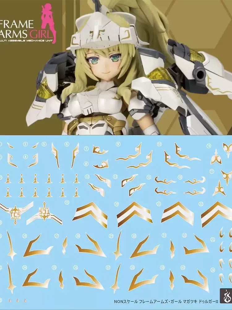 figurine collection anime détaillée yeux stylisés blanc doré bleu rose