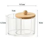 boîtes rangement coton tige bouchons cosmétiques transparentes réutilisables multifonction modernes minimalistes voyage