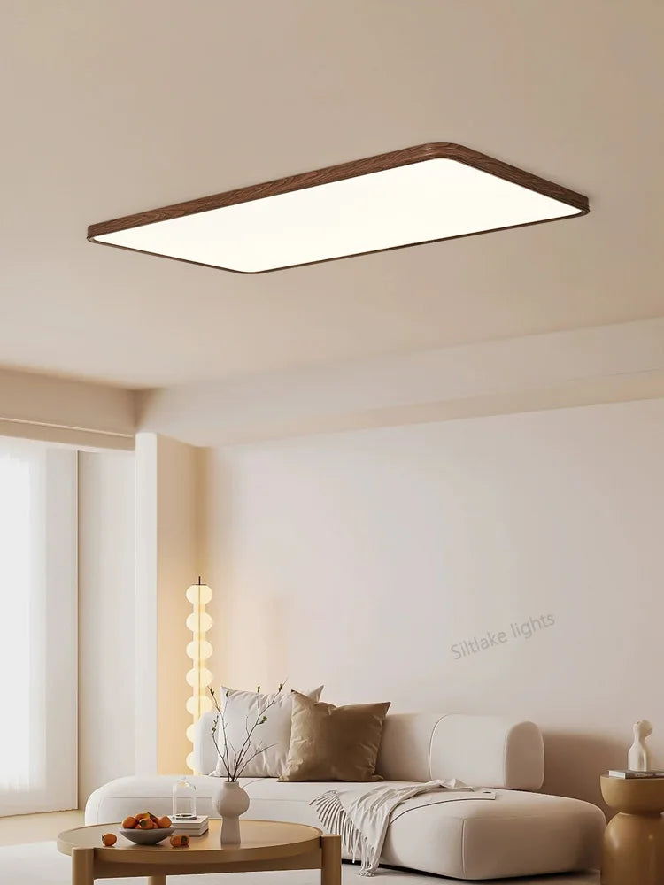 plafonnier led moderne bois foncé blanc minimaliste chambre salon cuisine étude lumière douce