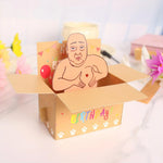 carte pop up anniversaire homme nu ballons happy birthday enveloppe ruban orange multicolore festive