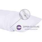 protège oreiller blanc uni moderne zip imperméable respectueux environnement maison hospitalière polyester qualité