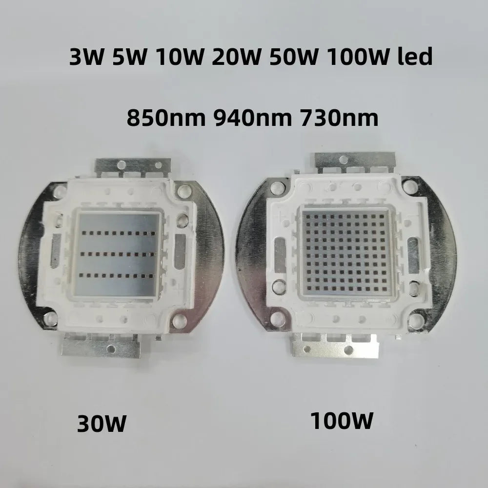 puce led infrarouge haute puissance vision nocturne 850nm 940nm 730nm caméra surveillance