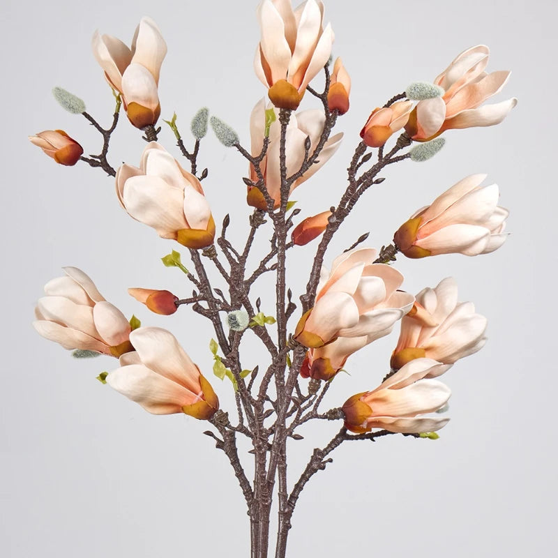 décoration intérieure branche artificielle magnolia blanc rose feuilles naturelles maison mariage anniversaire