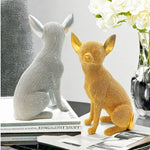 statues chiens or noir moderne décoration intérieure élégante collectible animaliaux