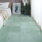 tapis modulable carreaux géométriques noir beige gris vert bleu rose moderne douillet insonorisant chambre