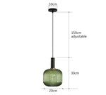 suspension lumineuse or vert gris moderne rayures horizontales opacité câble noir 13cm 20cm 30cm