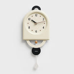 horloge murale moderne minimaliste aiguilles balancier noir blanc rouge