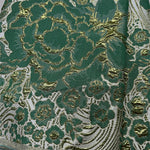 tissu brodé floral orange or bleu marine violet vert résistant occasion cérémonie mariage tulle