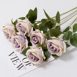 bouquet roses artificielles classiques blanc rouge violet intérieur mariage décoration anniversaire baby shower