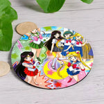 sous verres bois animes personnages féminins multicolores moderne opacité résistance chaleur hygiène table