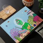 tapis multicolore dessins animés personnages cartoon table maison isolation thermique plats occidentaux
