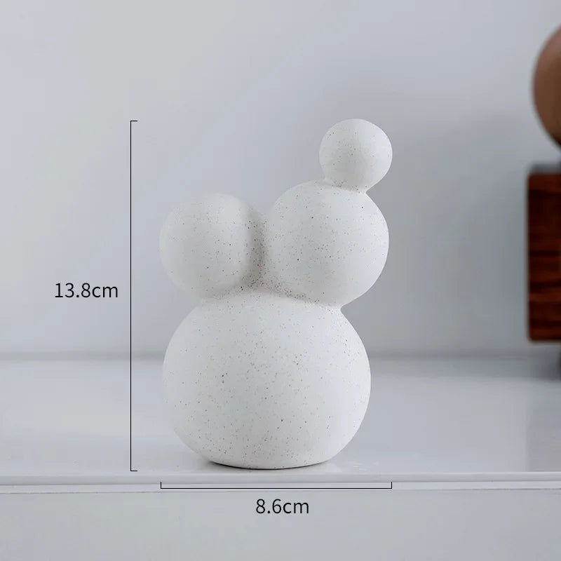 boules decoratives blanc texturées modernes minimalistes artisanales céramique enamel
