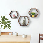 étagères murales hexagonales bois naturel moderne minimaliste protection mousse inclusion montage intégré salon.storage