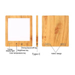 lampe bois naturel blanc moderne réglable clips contrôle tactile