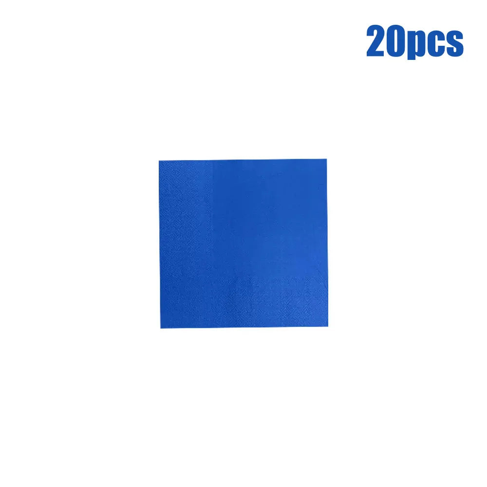 vaisselle jetable bleu royal moderne assiettes gobelets serviettes nappe fête anniversaire mariage noël