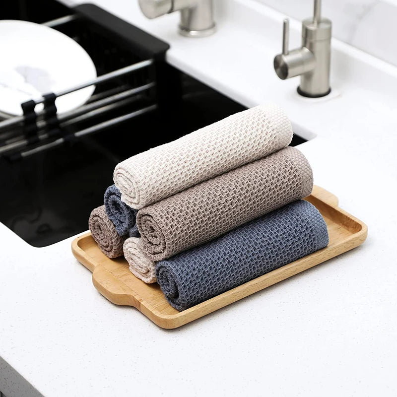 serviettes cuisine ultra douces coton beige gris blanc modernes absorbantes maison cuisine