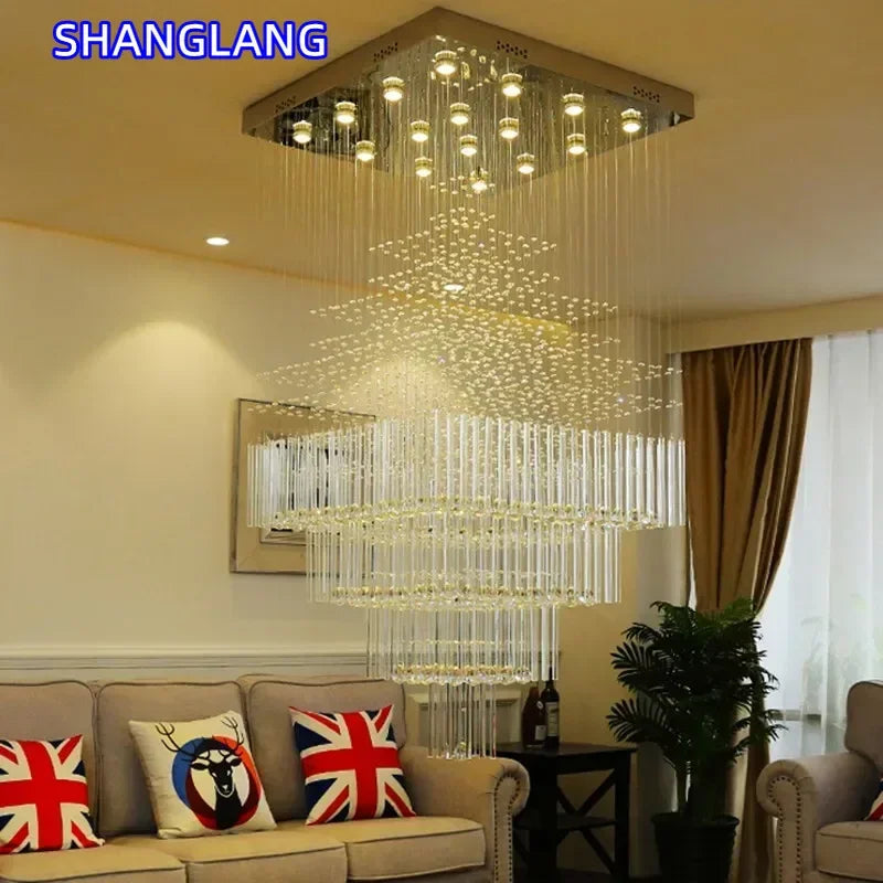 lustre moderne cristaux transparents salon salle bain led pendentif alliage certifications ccc rohs ul