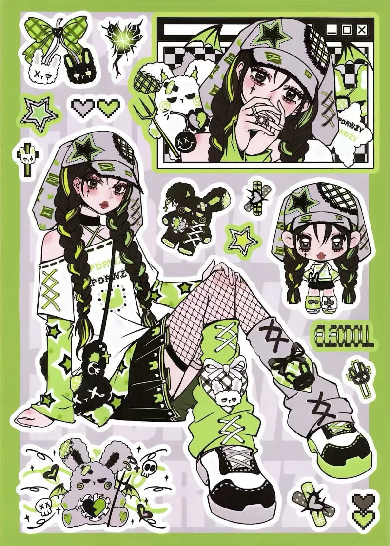 stickers anime adolescents coque téléphone carnet bricolage artisanat divers motifs couleurs