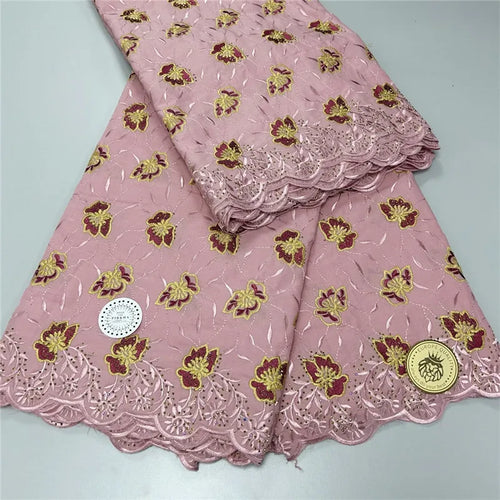 tissu dentelle coton broderie fleurs motif floral couture vêtement robe décoration artisanale
