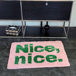 tapis moderne polypropylène résistant fleurs motifs 3d clips sol rose vert doux