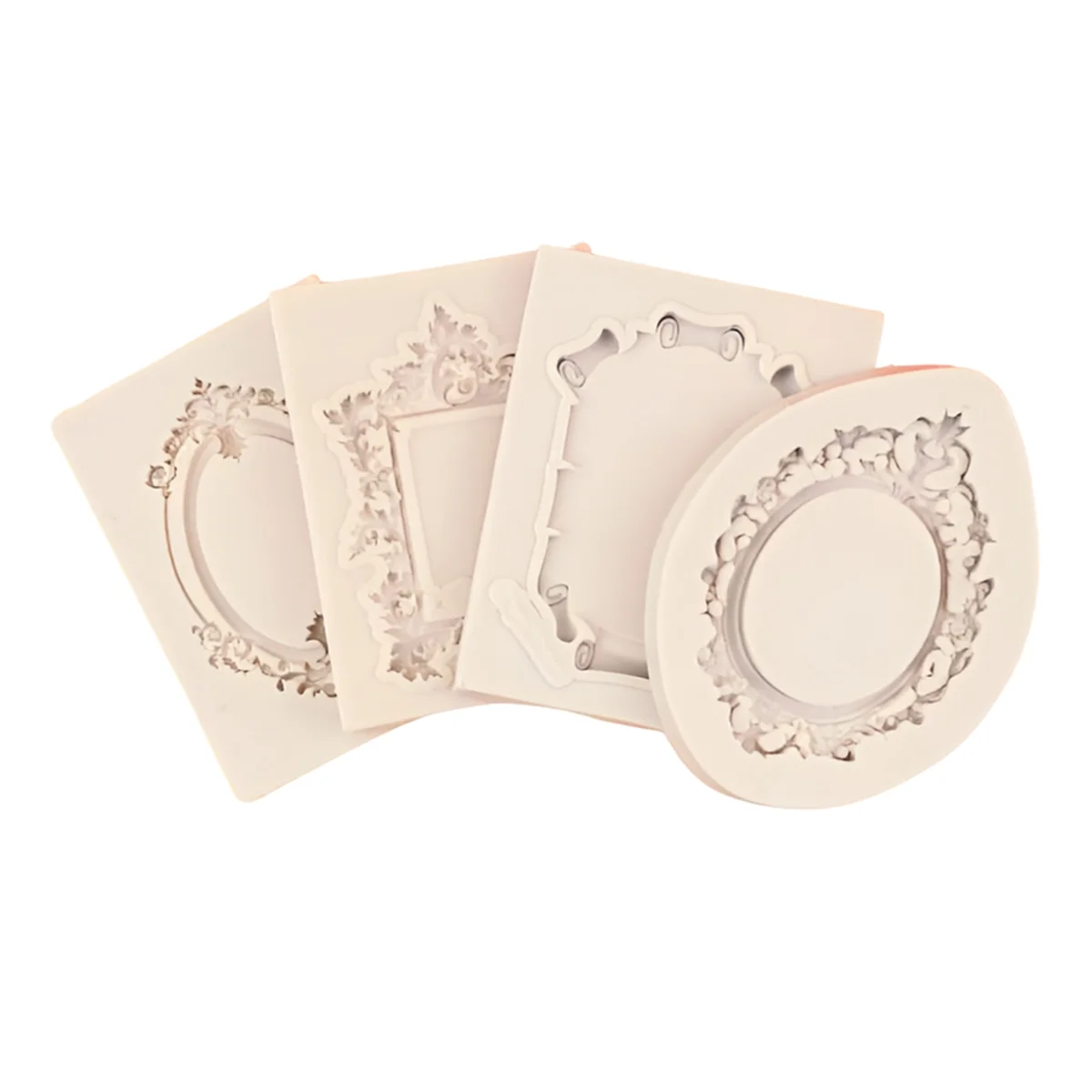 cadres decoratifs blanc or ornements floraux classique baroque decoration gâteau photo fondant silicone moule