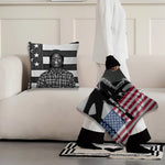 taie d'oreiller carrée 50x50cm polyester motif ASAP ROCKY DON'T BE DUMB moderne fixations