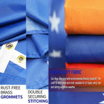 drapeau personnalisable polyester moderne bleu noir texturé usage intérieur extérieur double couture