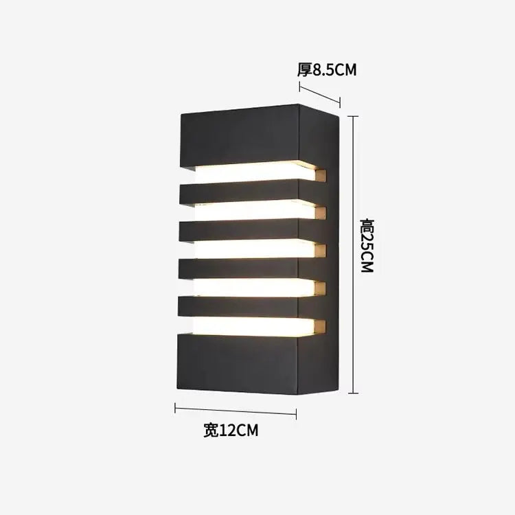 applique murale moderne led étanche noir lignes horizontales lumineuses fixations invisibles aluminium