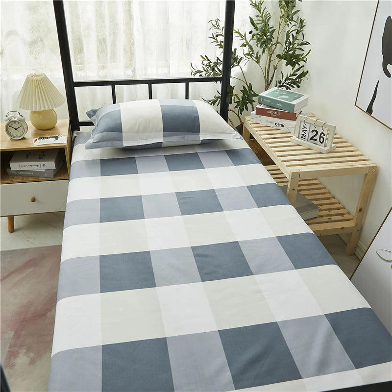 drap plat housses lit carreaux poissons pois texture granuleuse nordique moderne adultes chambre decoration