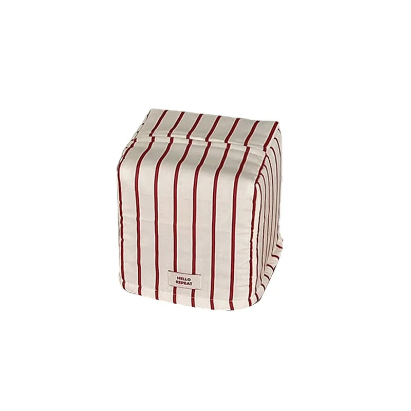 boîtes mouchoirs rayées moderne tissu amovible blanc rouge vert bleu mouchoirs blancs minimaliste salon