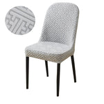 housse chaise extensible jacquard gris moderne fauteuil salle manger banquet