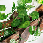 guirlande végétale artificielle feuilles vertes ovales moderne décoration extérieure maison jardin mariage fête
