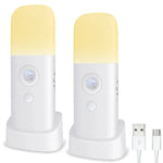 veilleuse led détecteur mouvement rechargeable usb blanc jaune moderne chambre table