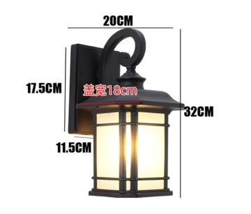 lampe murale extérieure noire classique rustique barreaux transparents hydrofuge mur vis fixations