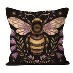 taie d'oreiller abeille vintage fleurs noir polyester lit chambre décoration maison opacité