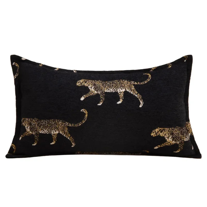 coussins imprimés animaux tigre léopard noir contemporains décoratifs sofa chaise voiture 50x50cm 45x45cm