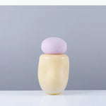 vase moderne sculpture abstraite orange jaune lilas vert texturé minimaliste
