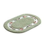 tapis ovale fleurs roses classique antidérapant épais vert rouge bleu clair beige