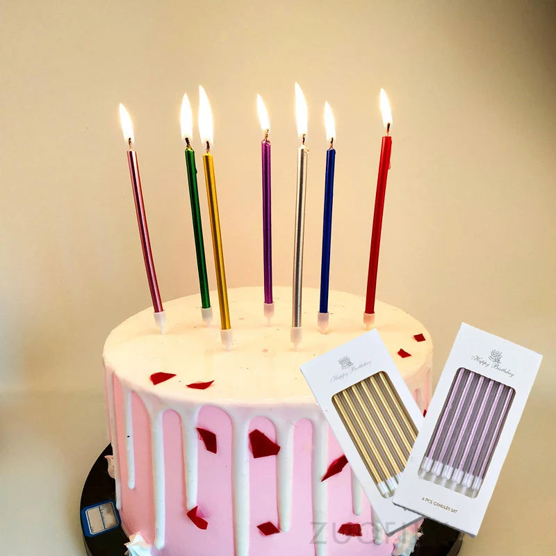 bougies d'anniversaire or argent multicolores modernes pièces décoration gâteau fête
