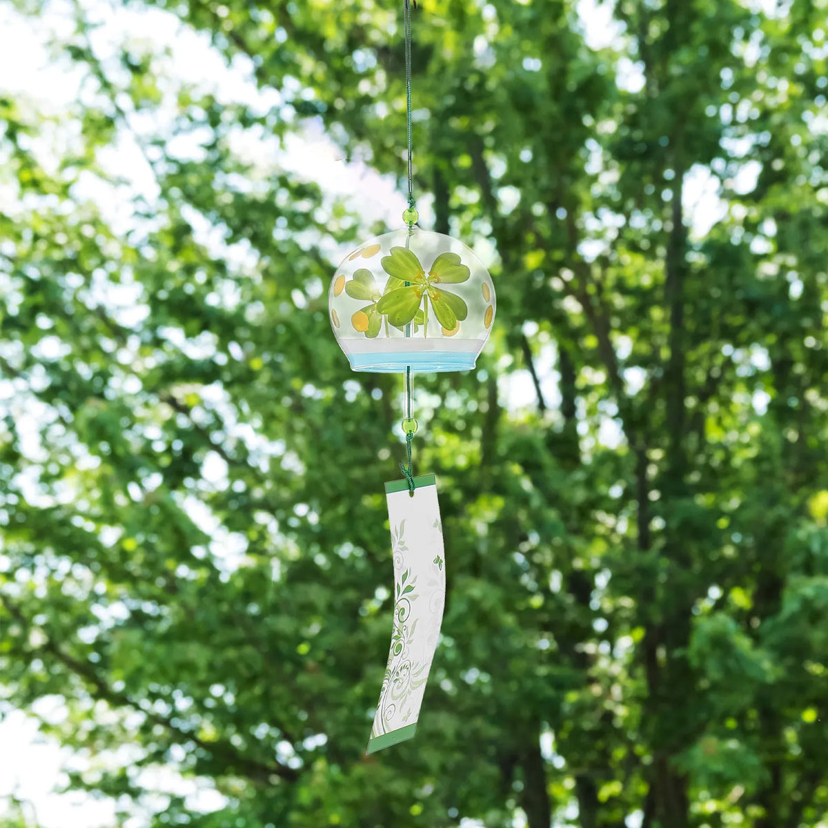 décoration éolienne verre japonaise mobiles éoliens floraux trèfle suspendus porte balcon jardin