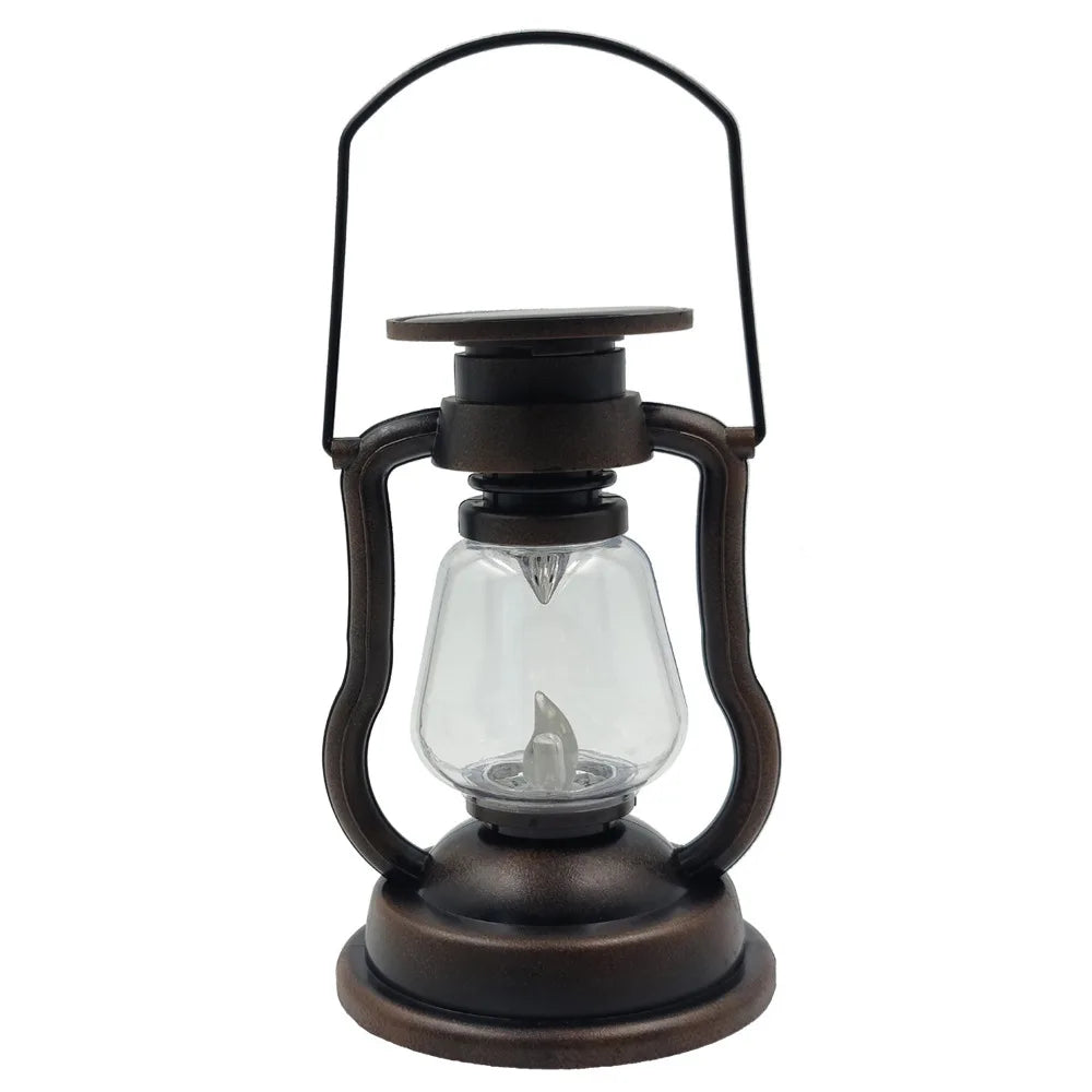 lanterne vintage bronze rétro verre transparent métal opaques anneaux suspensionextérieur camping