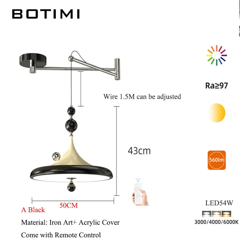 lampe suspendue moderne blanc noir marron brillante tringle métal bois chambre salon étude
