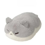 coussin peluche forme pain visage chat orange gris doux sieste literie oblong